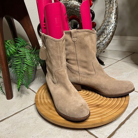 UGG New"Briar" Sugar Pine Brown Leather Mid Calf Boots Sz US 12 / EU 43 - Picture 7 of 11